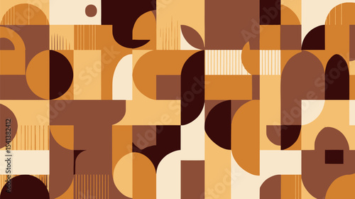 Geometric shapes arrange complex pattern mosaic design composition