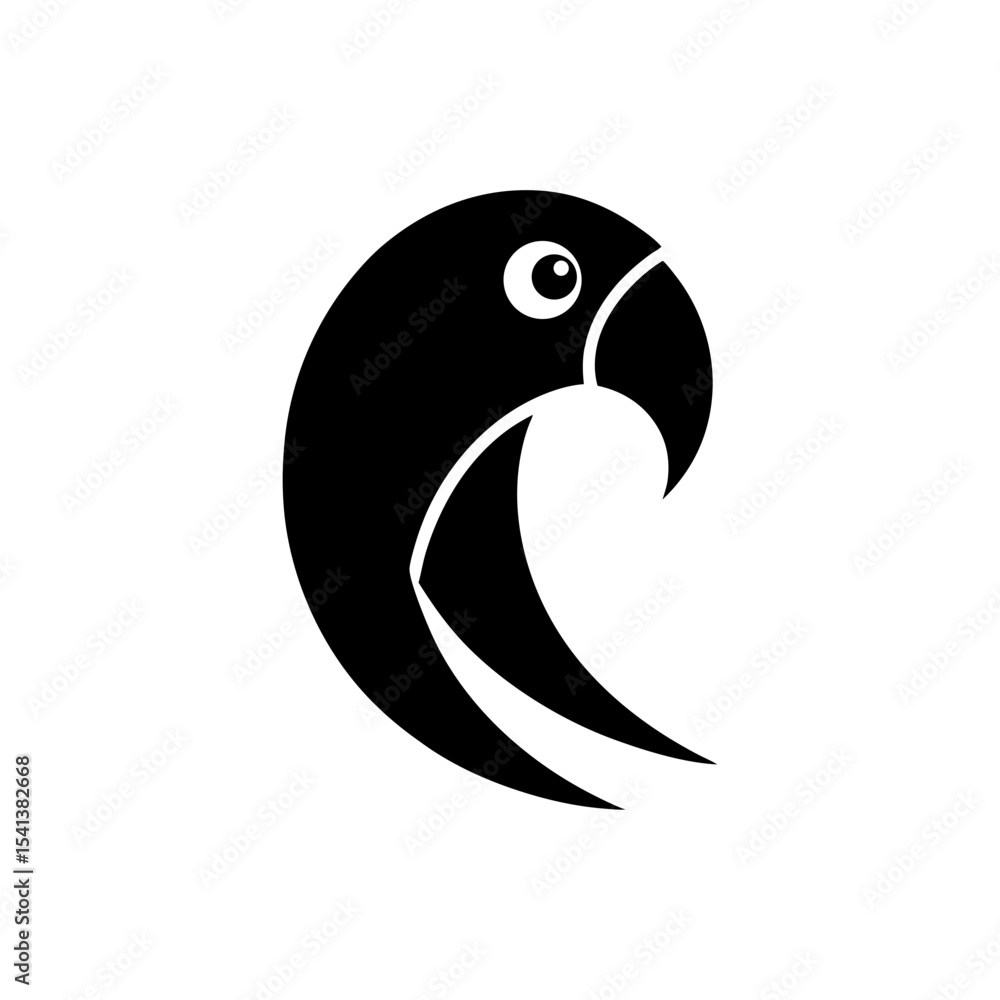 Naklejka premium Flying parrot logo icon illustration for pet bird business and wildlife identity