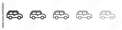 Compact car icon for mobile concept and web design.