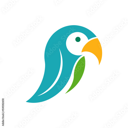 Vector parrot logo icon illustration for birdwatching brand and pet care business