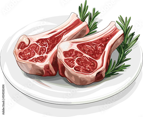 raw pork chops with rosemary