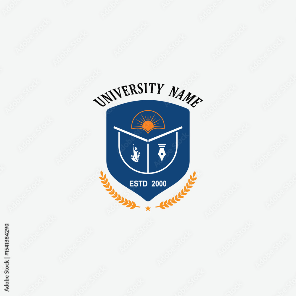 Fototapeta premium 3236 educational logo school college university learning institute book academy organization