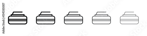 Curling stone icon for mobile concept and web design.