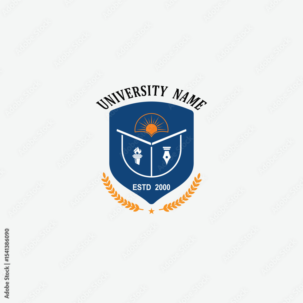 Fototapeta premium 3260 educational logo school college university learning institute book academy organization