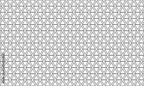 たわんだ三角形の二重フレームが上下に合体した幾何学模様