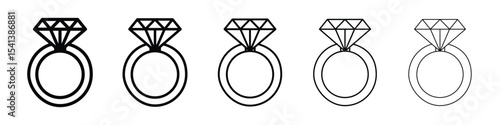 Diamond ring icon for mobile concept and web design.