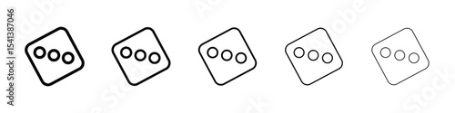 Dice three icon for mobile concept and web design.