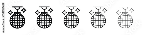 Disco ball icon for mobile concept and web design.