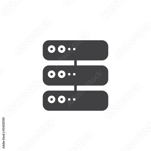 Server rack solid glyph icon