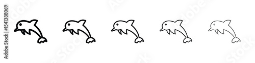 Dolphin icon for mobile concept and web design.