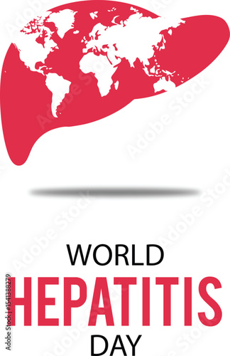 World hepatitis day concept with stylized liver and world map illustration design