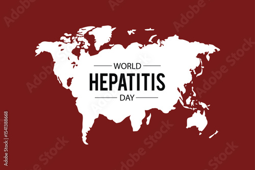 World hepatitis day conceptual illustration featuring a white world map and text elements