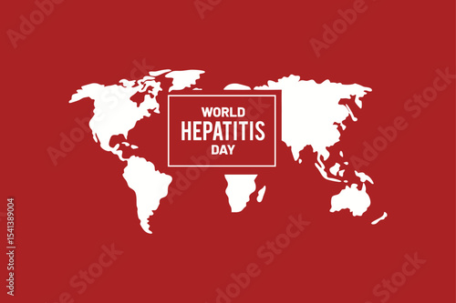 World hepatitis day concept with world map and red background for global awareness