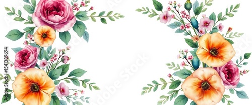 Elegant watercolor floral greenery wedding invitation design,  floral,  card