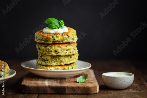 galettes pancakes salés fait maison petits pois courgettes fritatta
