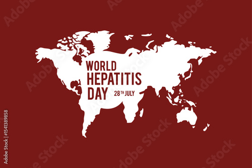 World hepatitis day concept with world map on a burgundy background july awareness campaign