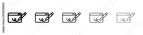 Electronic signature icon for mobile concept and web design.