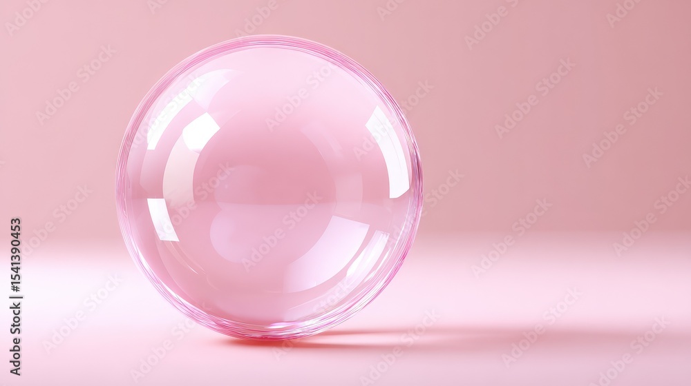 Fototapeta premium Bubblegum pink solid background with soft light reflections