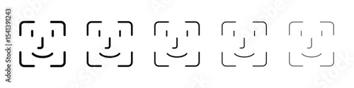 Face id icon for mobile concept and web design.