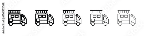 Fire truck icon for mobile concept and web design.