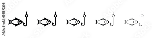 Fishing icon for mobile concept and web design.