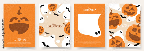 Happy Halloween set of holiday cards