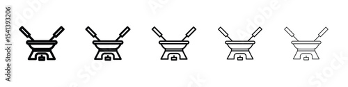 Fondue pot icon for mobile concept and web design.