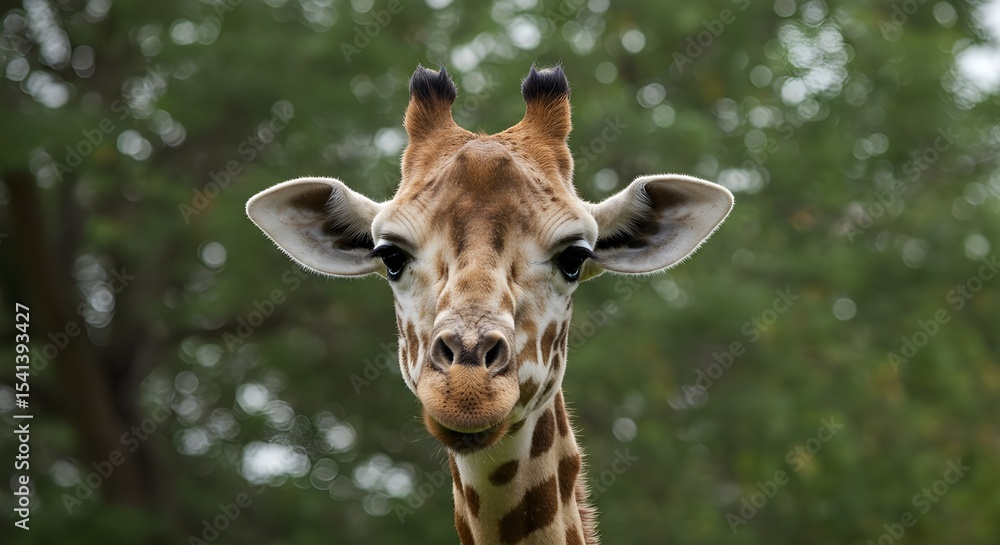 Obraz premium Giraffe peeking from behind a tree