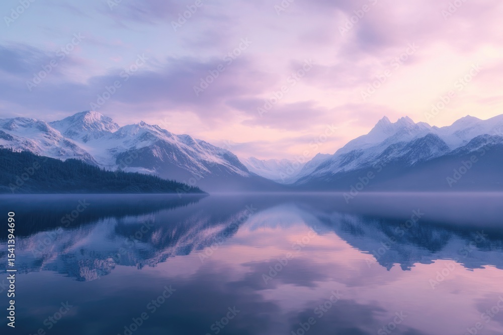 A peaceful view of the snowy mountains amidst a beautiful sky. A peaceful view of the snowy mountains amidst a beautiful sky.