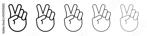 Hand peace icon for mobile concept and web design.