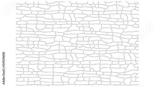 Seamless Stone Wall Outline Pattern