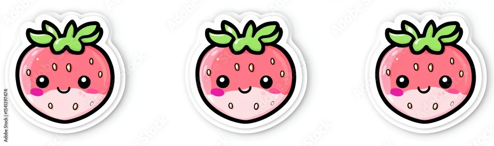 Obraz premium Old animation style strawberry characters reminiscent of retro cartoons