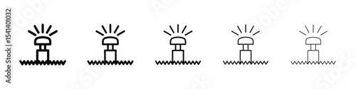 Lawn sprinkler icon for mobile concept and web design.
