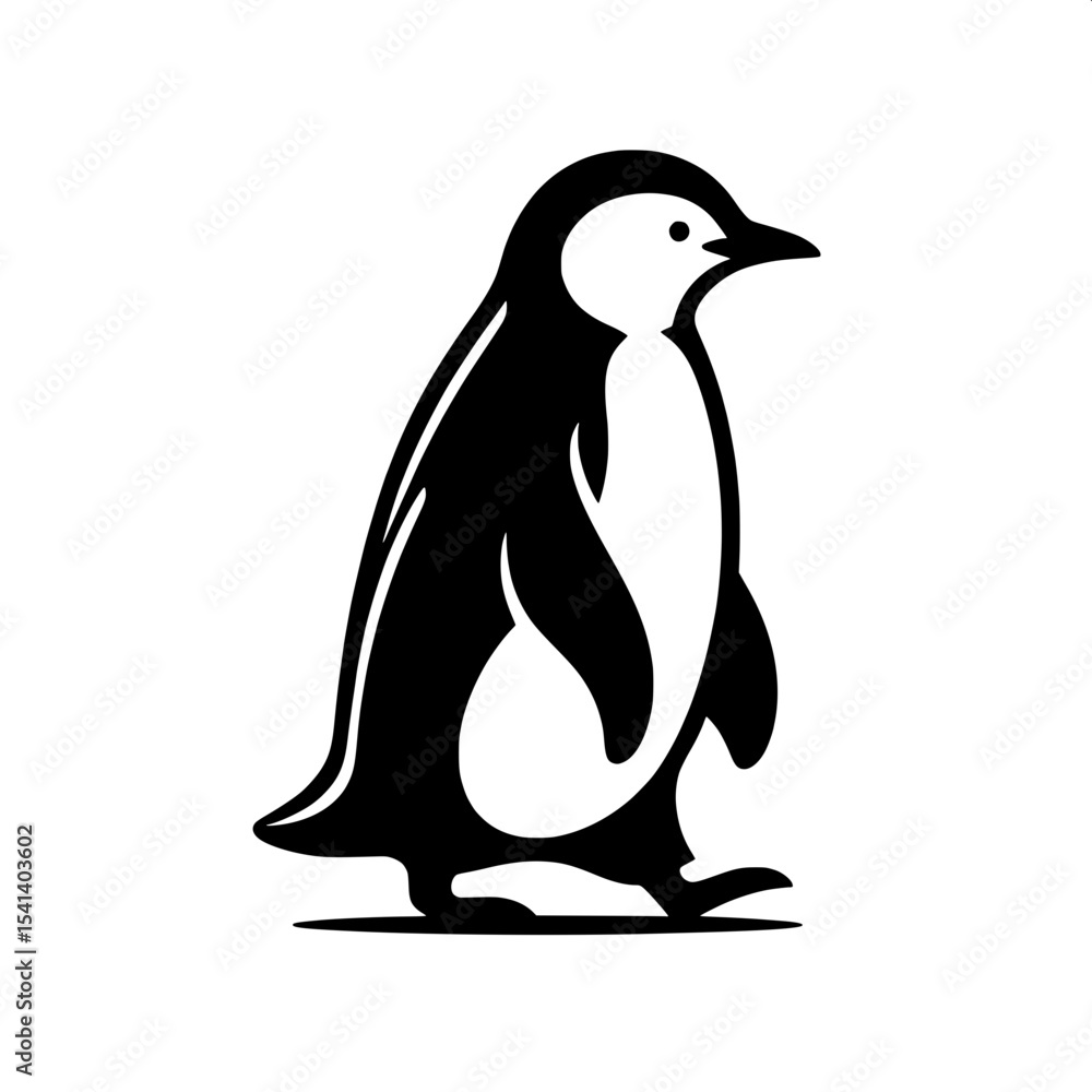 Obraz premium Penguin Walking Outline SVG