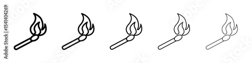 Match fire icon for mobile concept and web design.