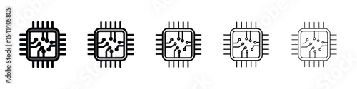 Microchip icon for mobile concept and web design.