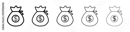 Money bag icon for mobile concept and web design.