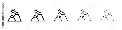 Mountain icon for mobile concept and web design.