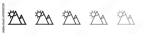 Mountain icon for mobile concept and web design.