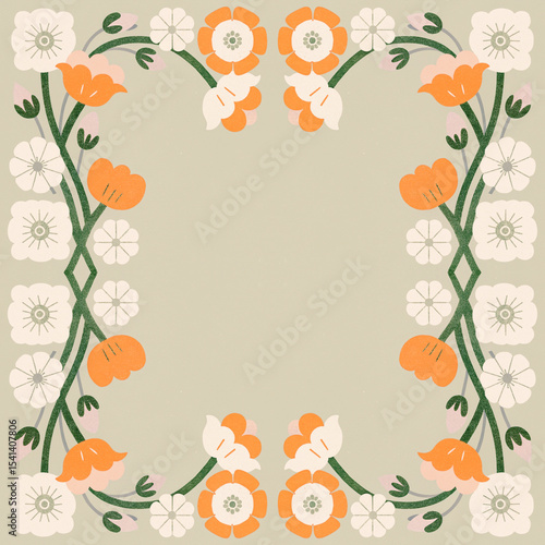seamless pattern with red flowers