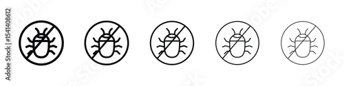 No Bug icon for mobile concept and web design.