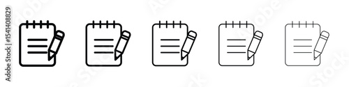 Notebook icon for mobile concept and web design.