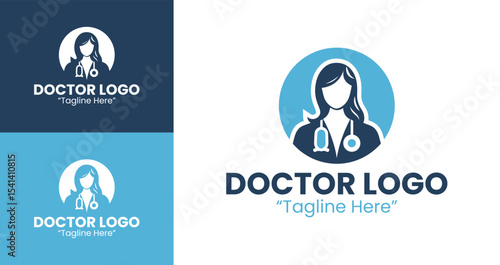Creative Female Doctor Mascot Logo for Clinic Branding and Healthcare Identity