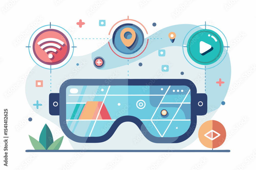 Obraz premium ar glasses ui transparent maps gps