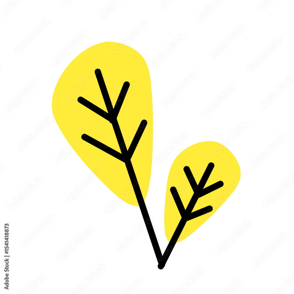Obraz premium leaf nature icon doodles illustration 