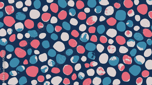 Colorful circles scatter vibrant shapes across a dark seamless backdrop design element