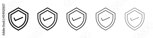 Shield check icon for mobile concept and web design.