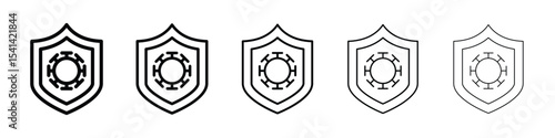 Shield virus icon for mobile concept and web design.