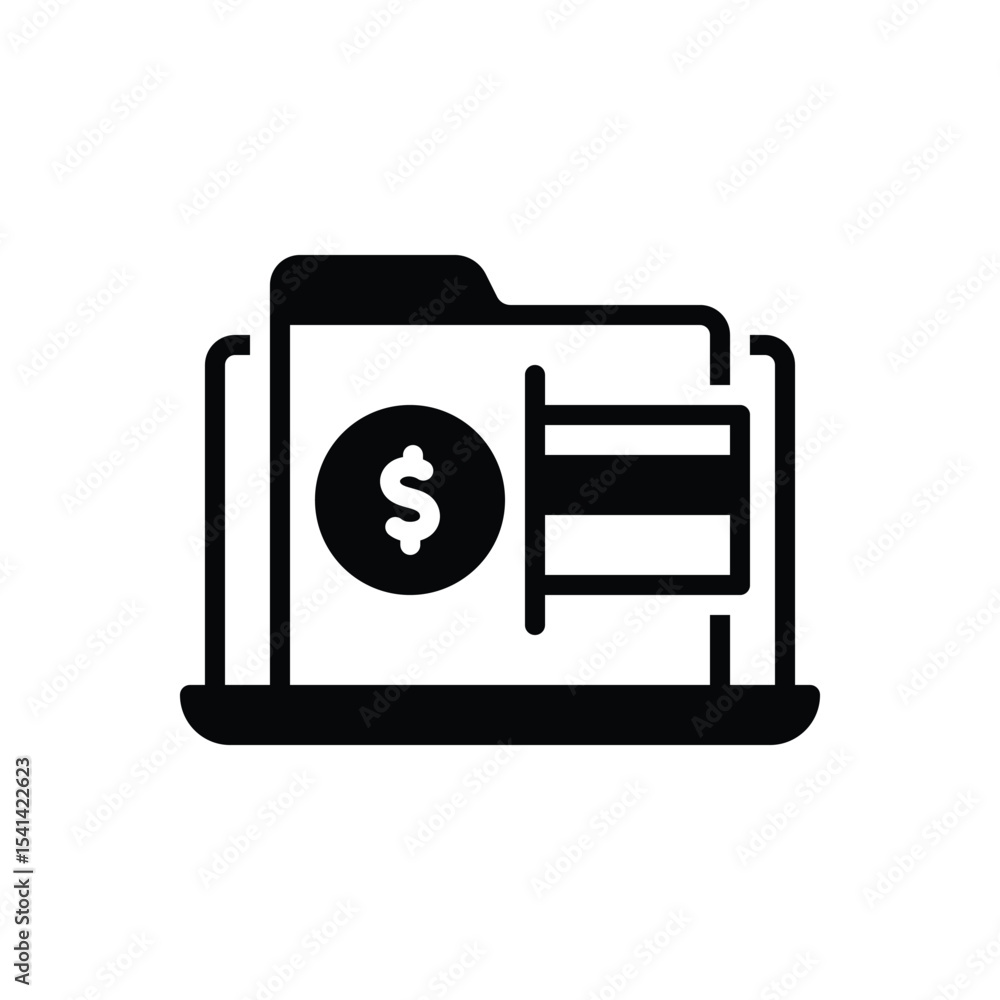 Fototapeta premium Black solid icon for internet bank