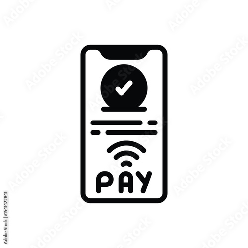 Black solid icon for mobile payment
